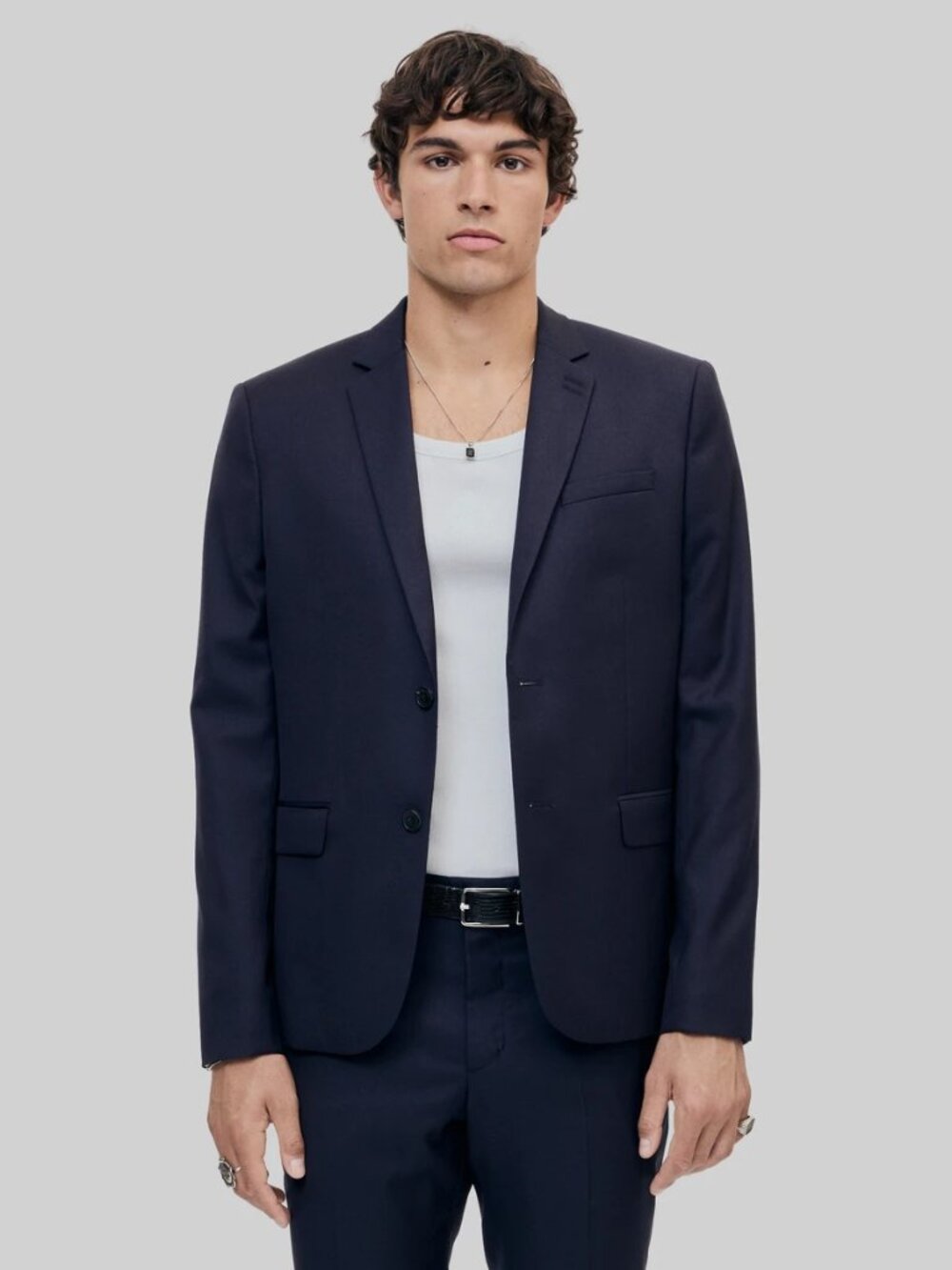 NWT The Kooples Blazer Mens 50 Blue Wool Two Button Tailored Business P5227